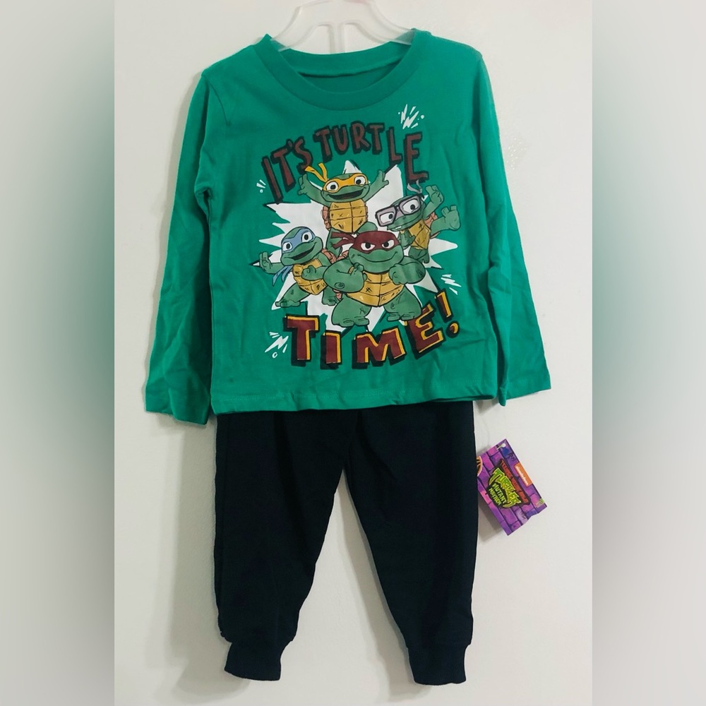 Nickelodeon teenage mutan ninja boy’s 2 PCs Top It is turtle time/jogger.2T
